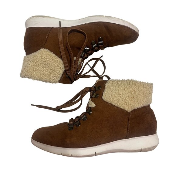 Aerosoles Frankie Women's Ankle Boots Faux Suede Sherpa 7.5 - Picture 2 of 6